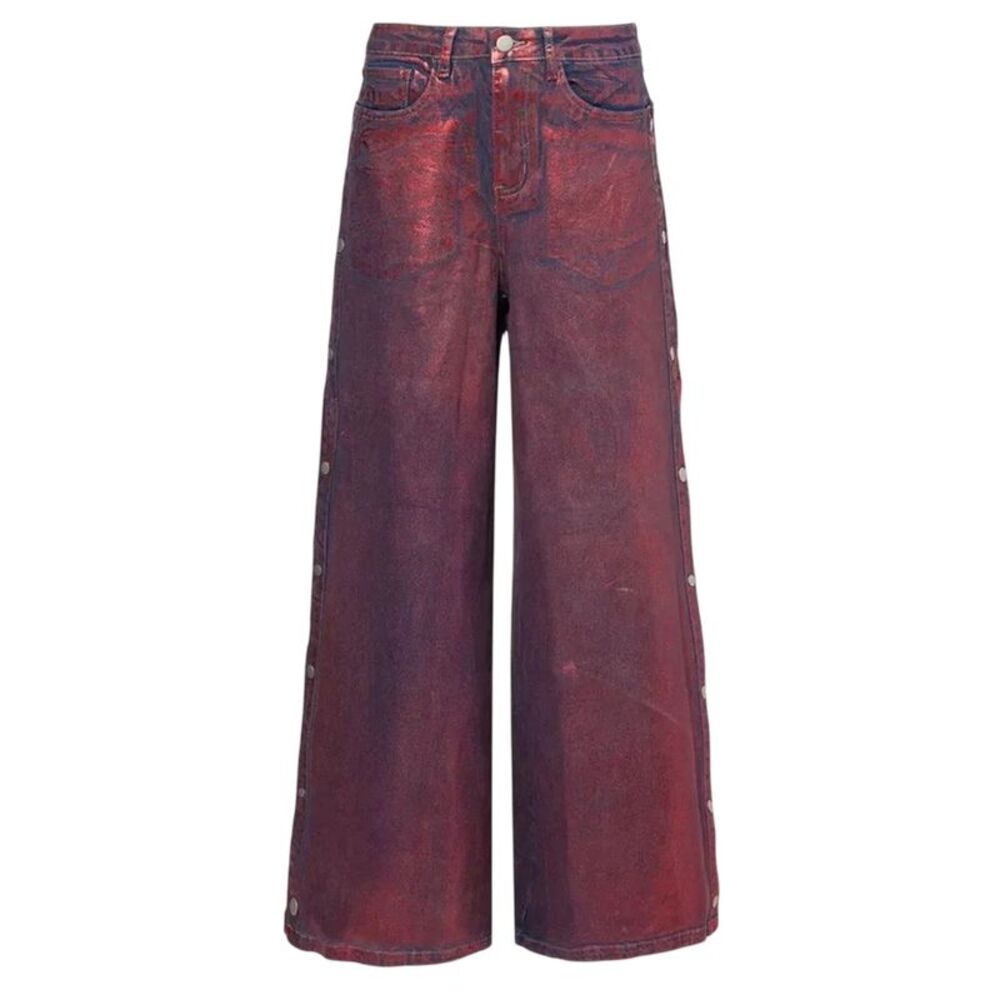 AmyLynn Womens/Ladies Foil Wren Wide Leg Pants / Red